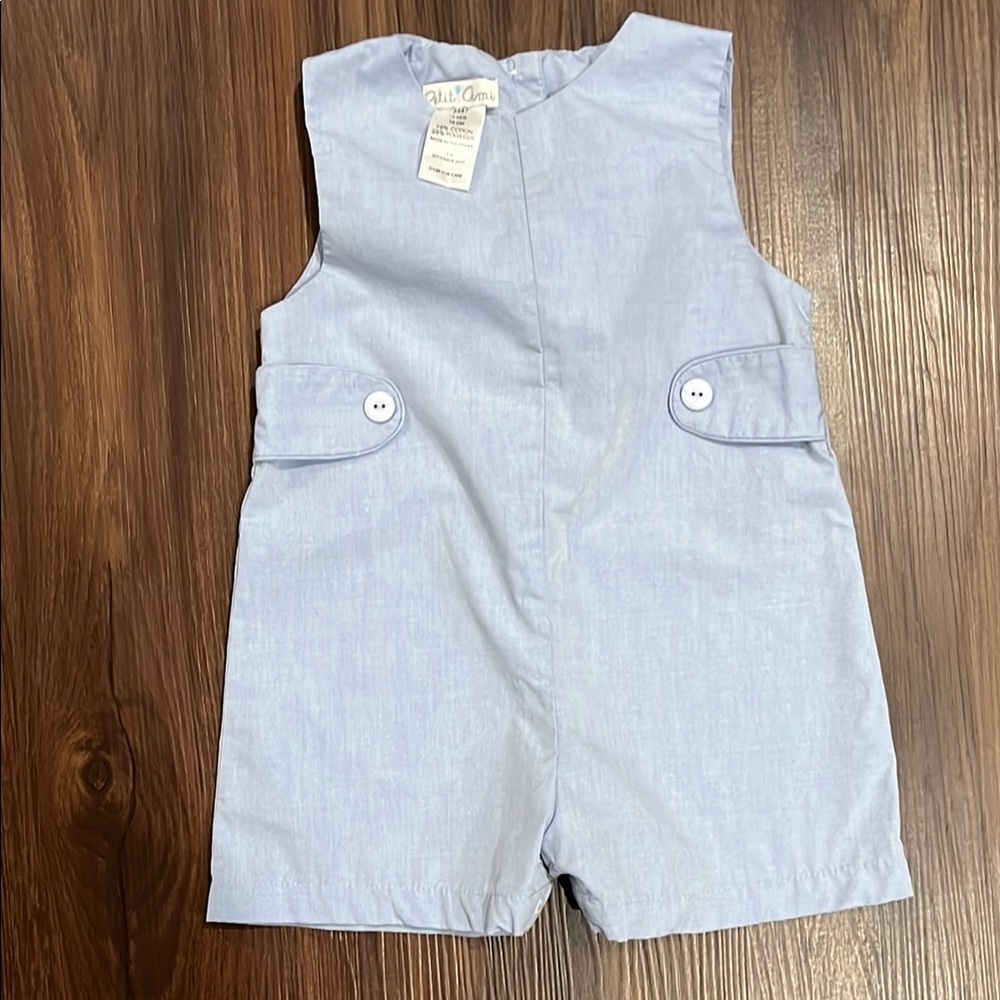 Petit Ami Light Blue Kids Romper